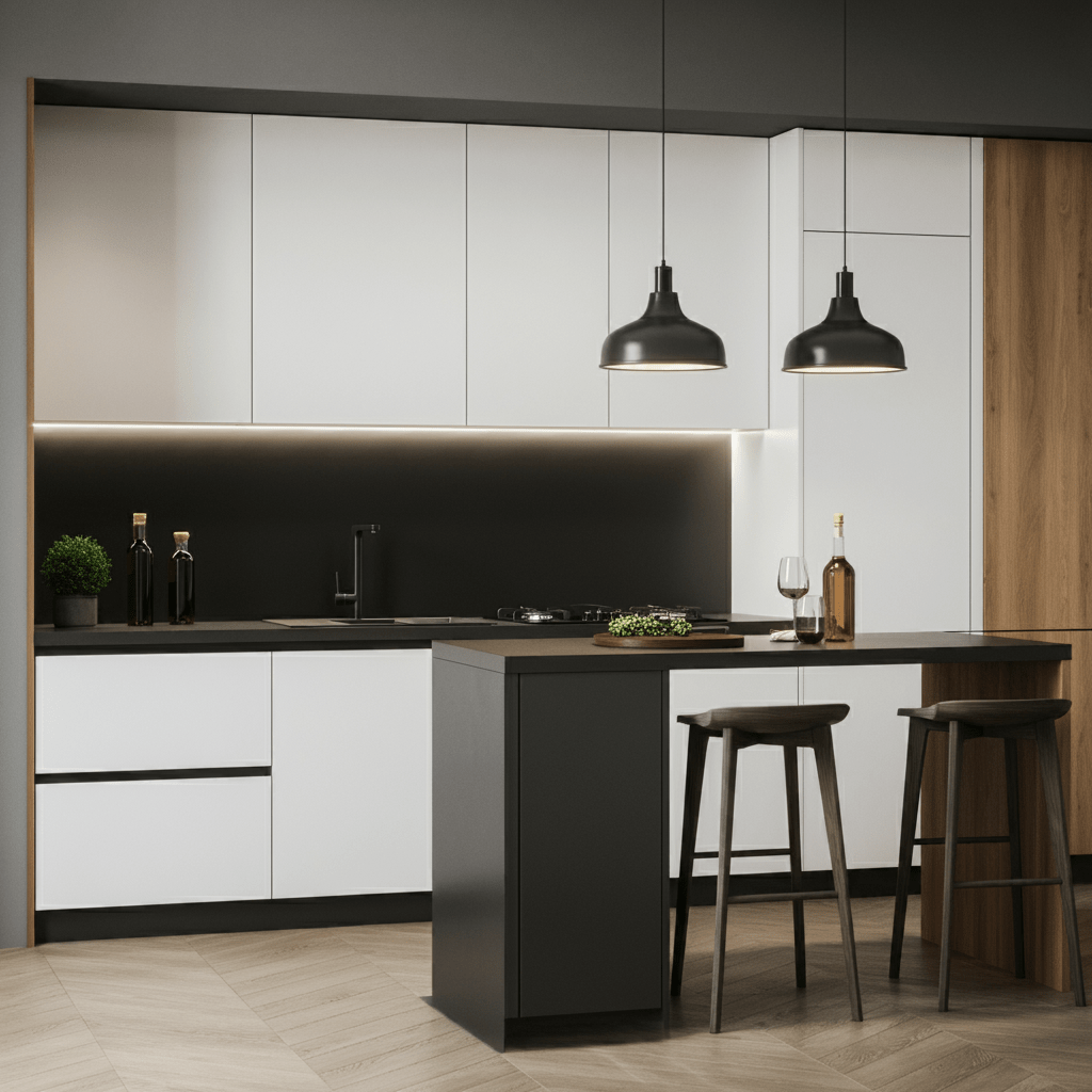 kabinet dapur minimalis moden