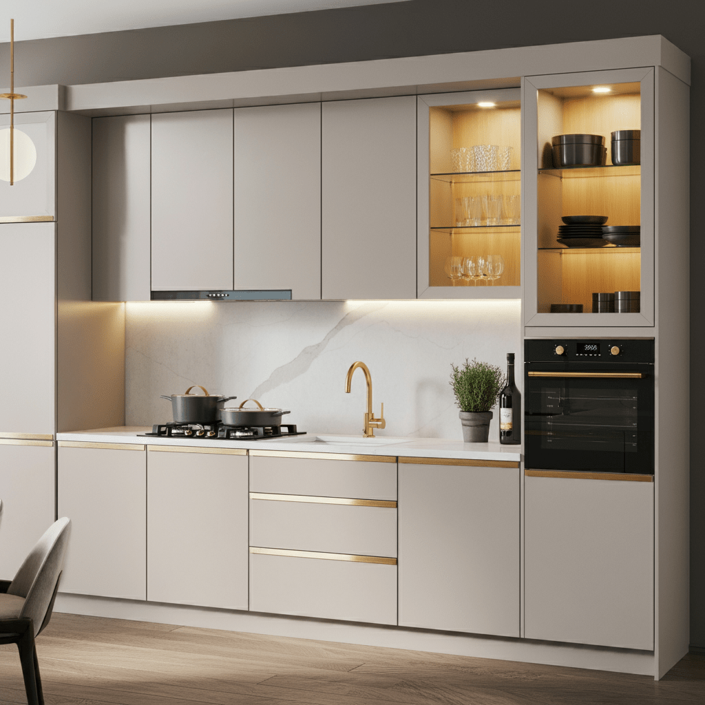 kabinet dapur aluminium tahan lama
