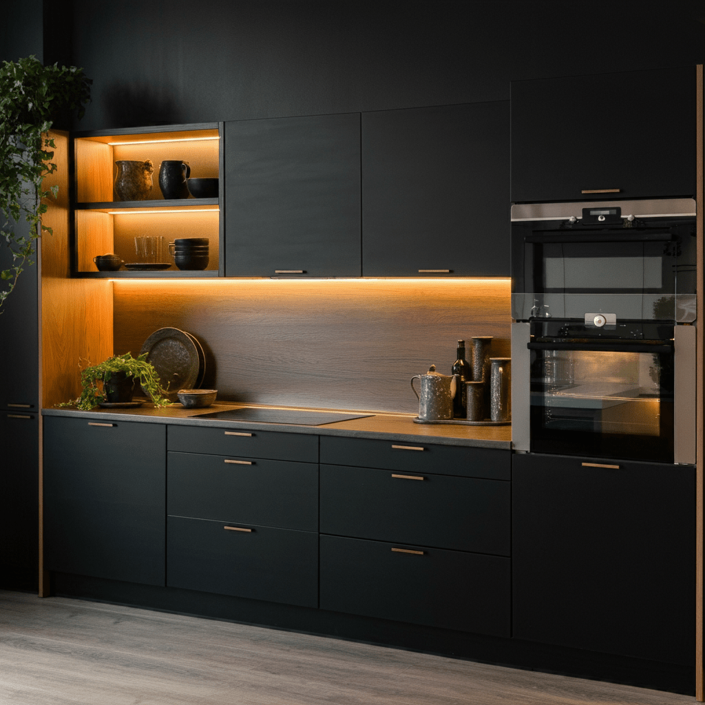 kabinet dapur hitam